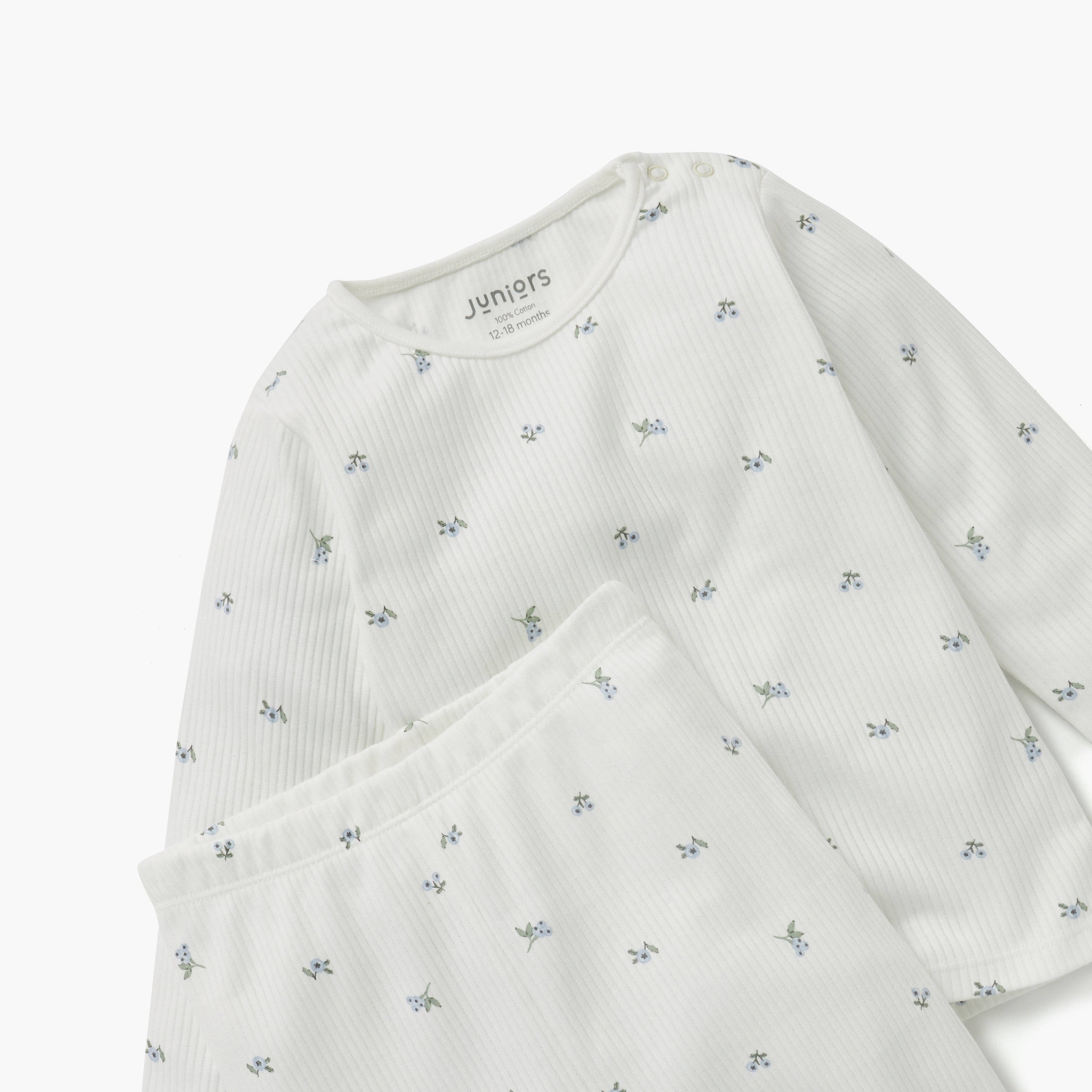 Juniors Floral Print T-shirt and Pyjama Set