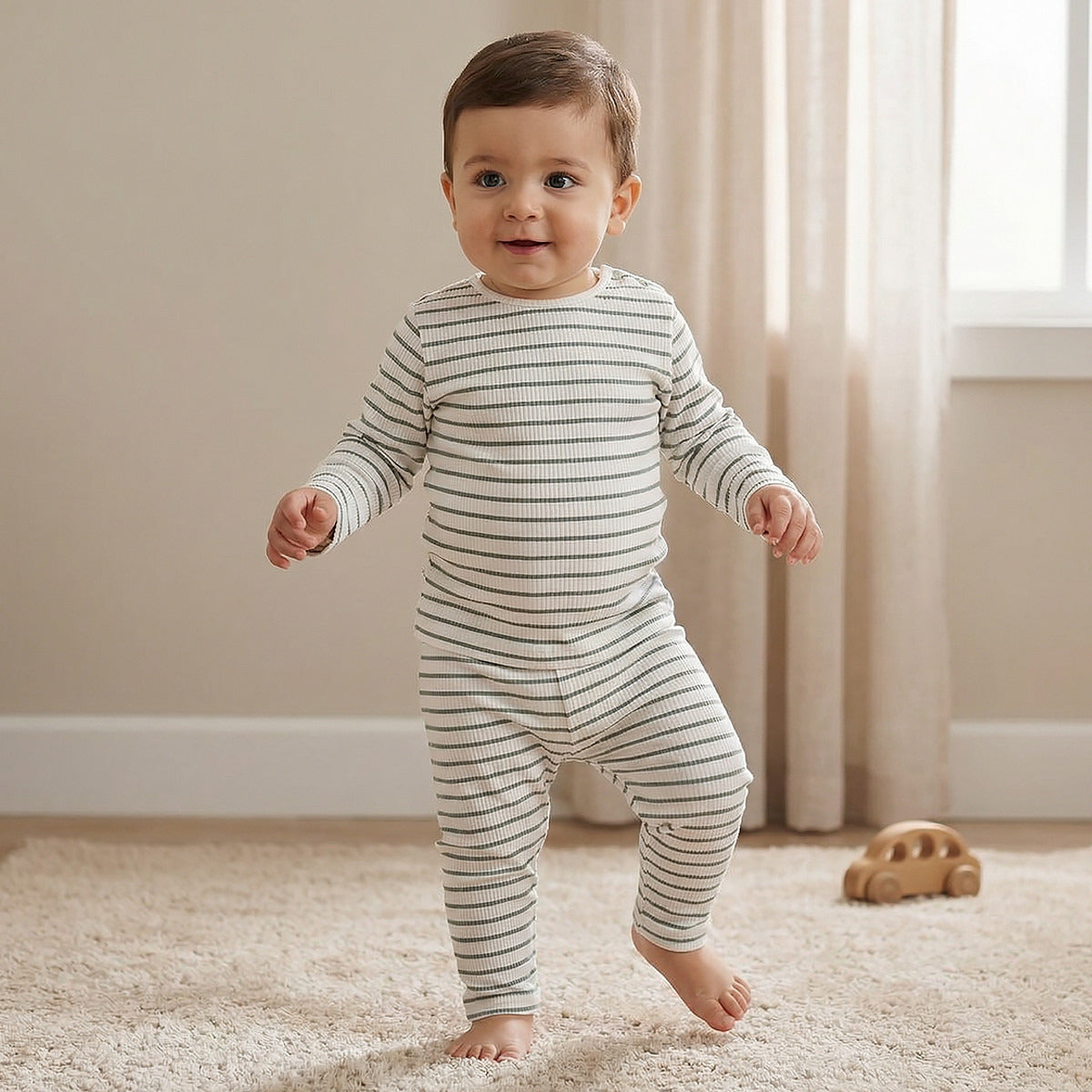 Juniors Striped T-shirt and Pyjama Set
