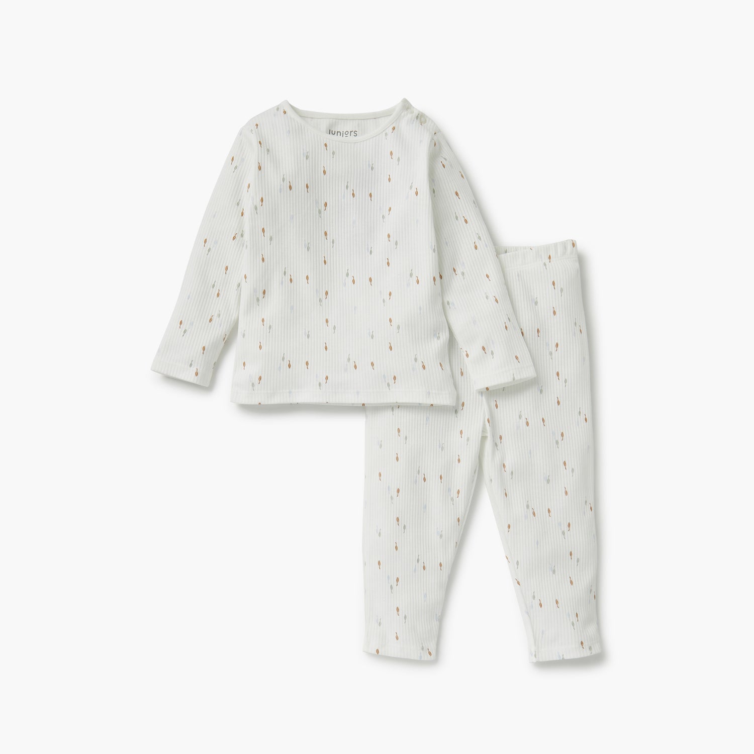 Juniors Printed Ribbed T-shirt and Pyjama Set