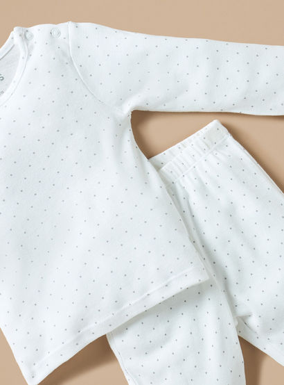 Juniors All-Over Polka Dot Print T-shirt and Elasticated Pyjama Set-baby-girls-clothing-nightwear-pyjamasets-image-5