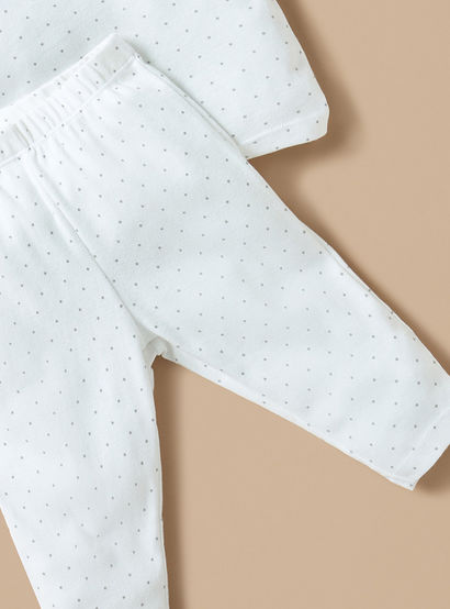Juniors All-Over Polka Dot Print T-shirt and Elasticated Pyjama Set-baby-girls-clothing-nightwear-pyjamasets-image-6