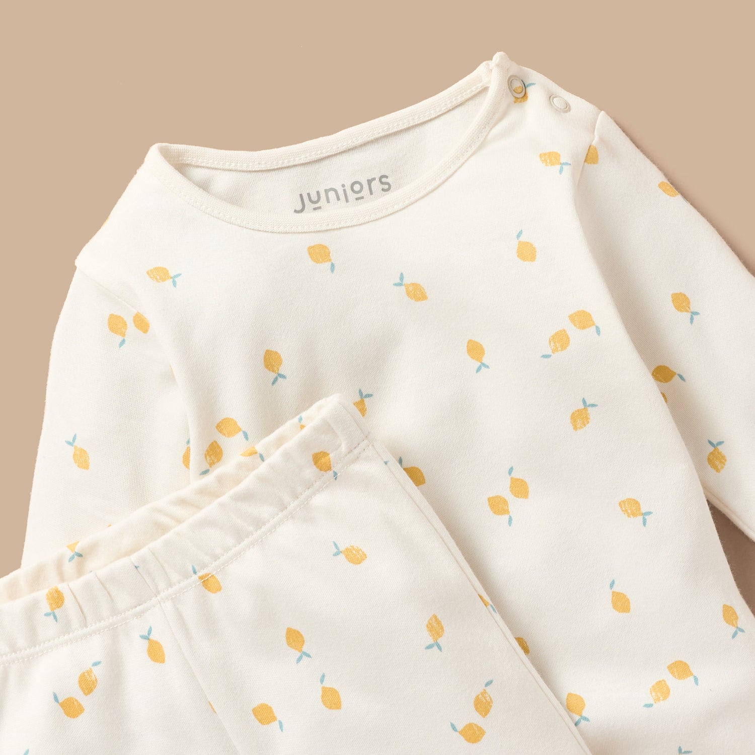 Juniors All-Over Lemon Print T-shirt and Pyjama Set