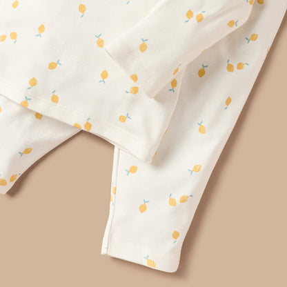 Juniors All-Over Lemon Print T-shirt and Pyjama Set