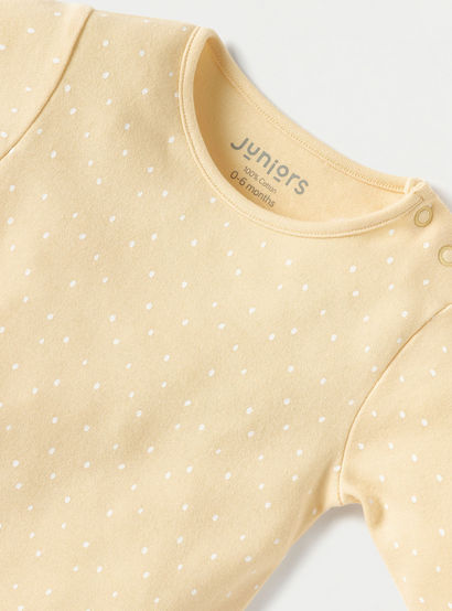 Juniors Polka Dot Print T-shirt and Pyjama Set-baby-girls-clothing-nightwear-pyjamasets-image-5