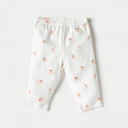 Juniors All-Over Cherry Print Long Sleeves T-shirt and Elasticated Pyjama Set