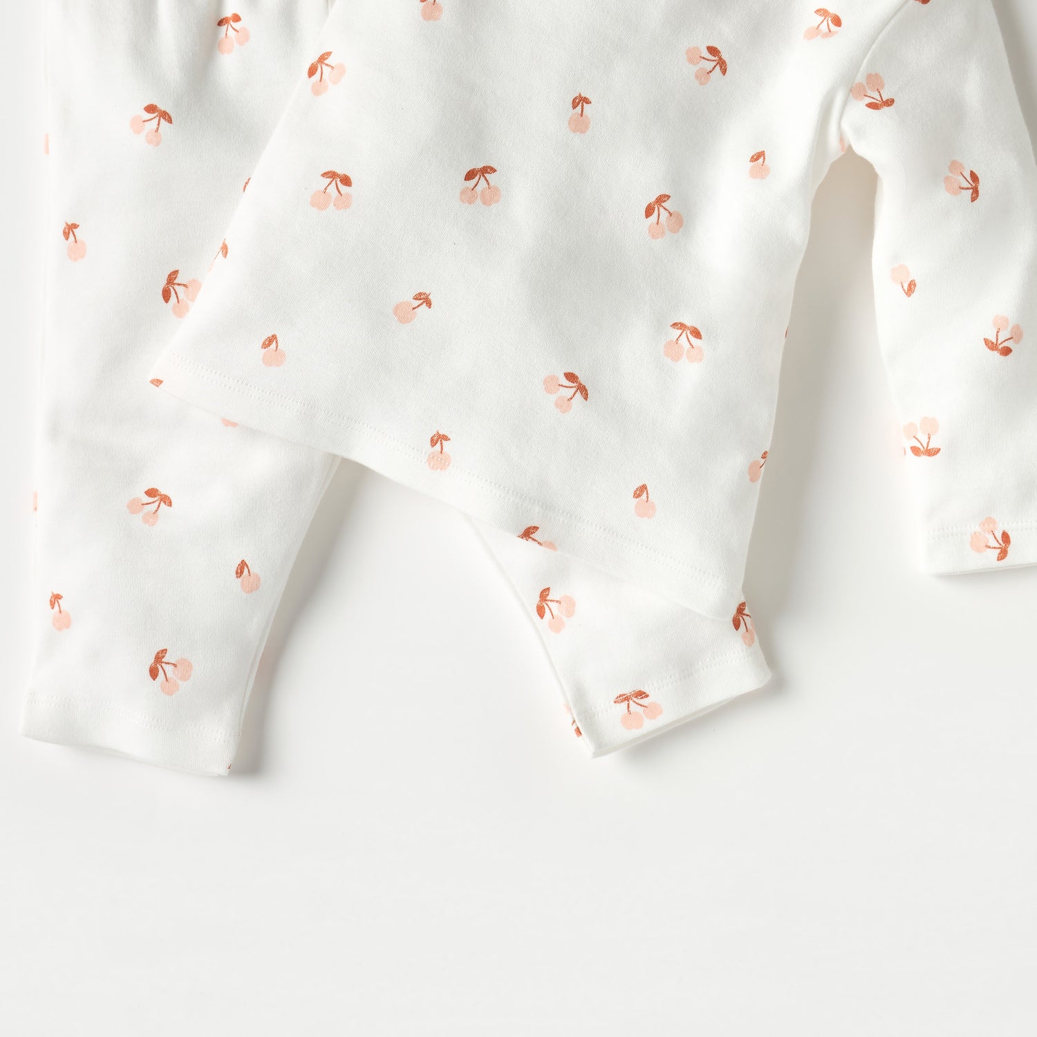 Juniors All-Over Cherry Print Long Sleeves T-shirt and Elasticated Pyjama Set