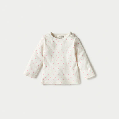 Juniors All-Over Polka Dot Print Long Sleeves T-shirt and Pyjama Set