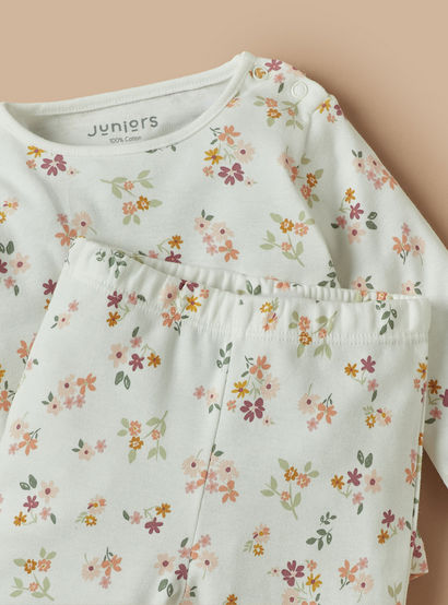 Juniors All-Over Floral Print T-shirt and Pyjama Set-baby-girls-clothing-nightwear-pyjamasets-image-4