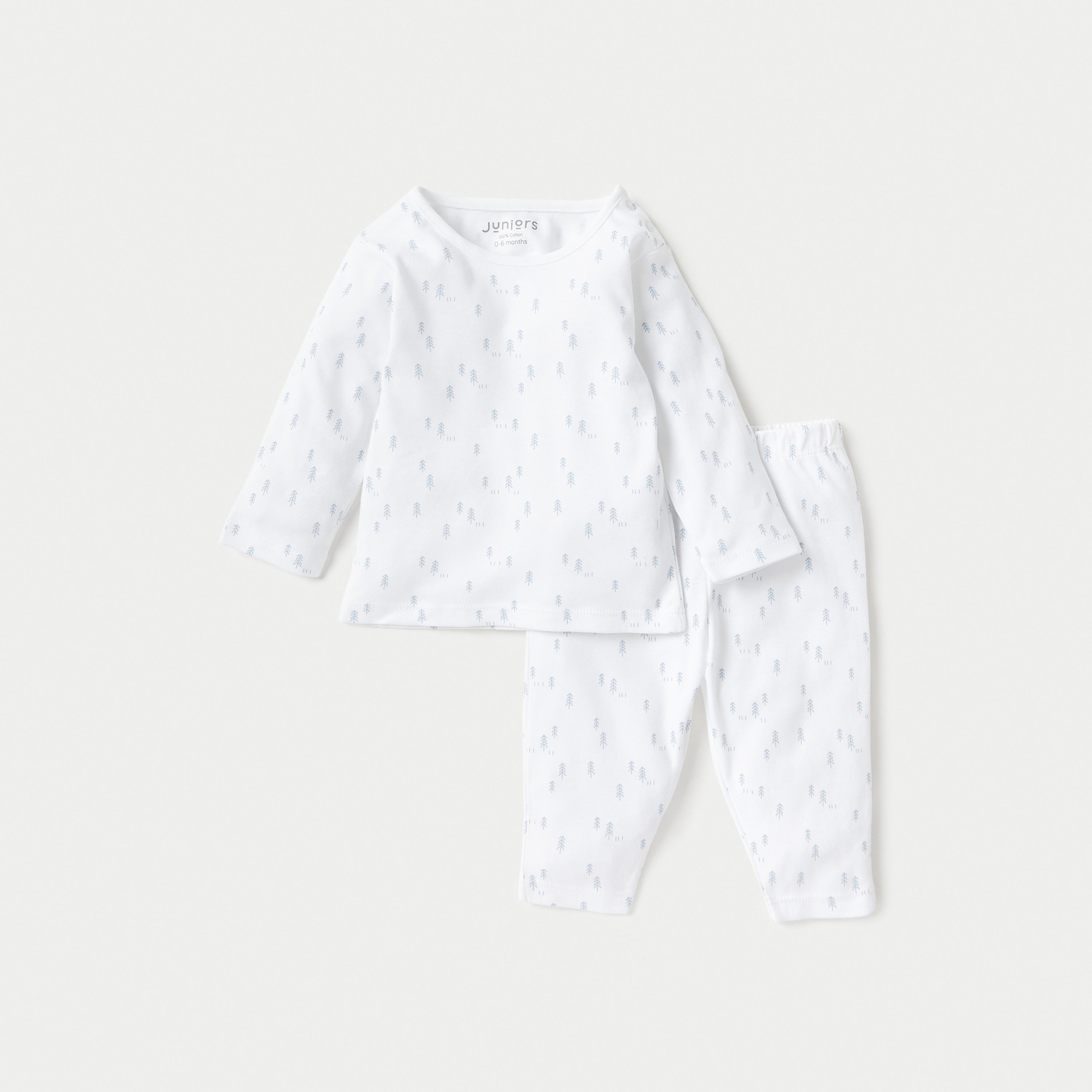 Juniors Printed T-shirt and Pyjama Set - White / 12-18 mths