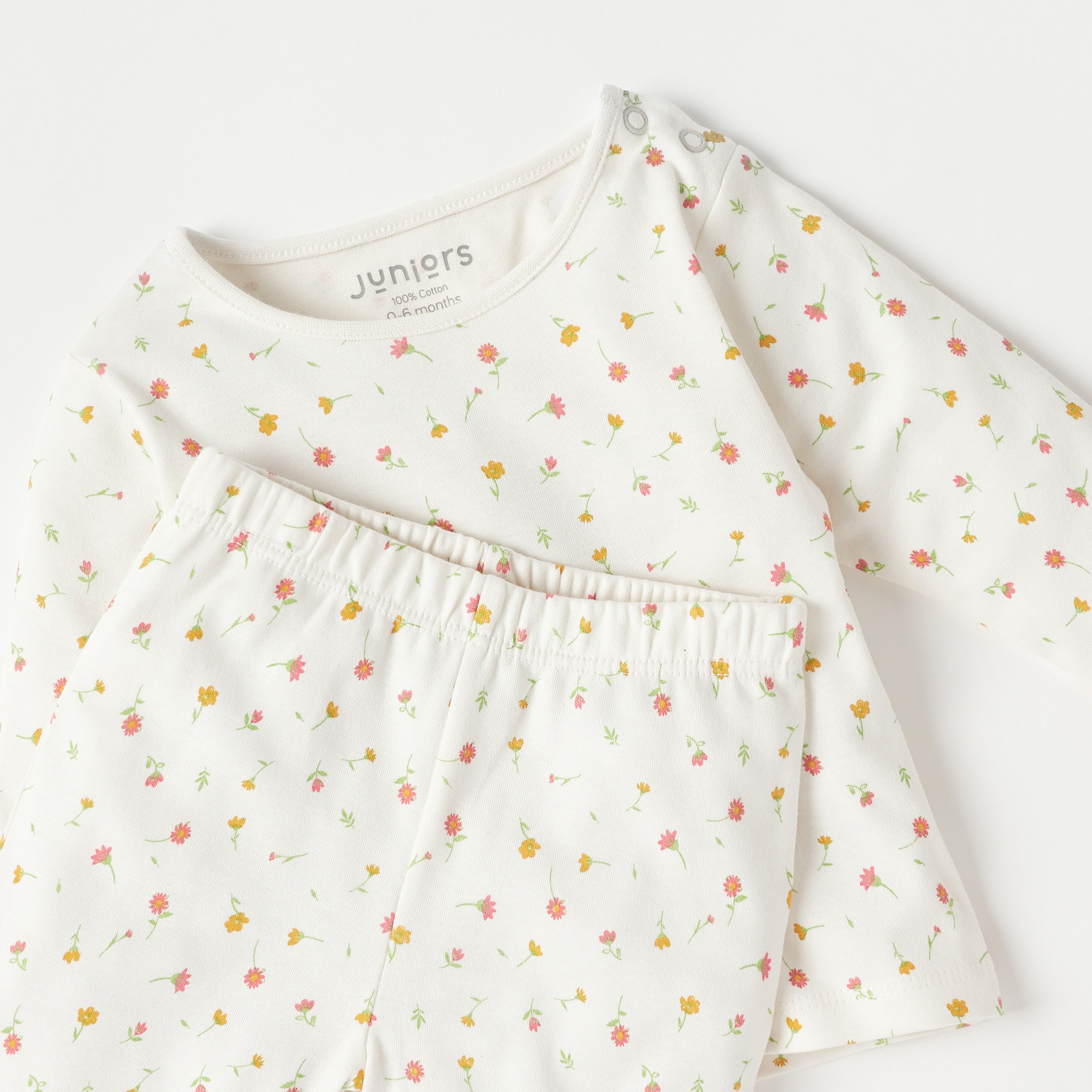 Juniors All-Over Floral Print T-shirt and Pyjama Set