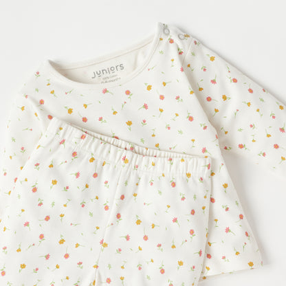 Juniors All-Over Floral Print T-shirt and Pyjama Set