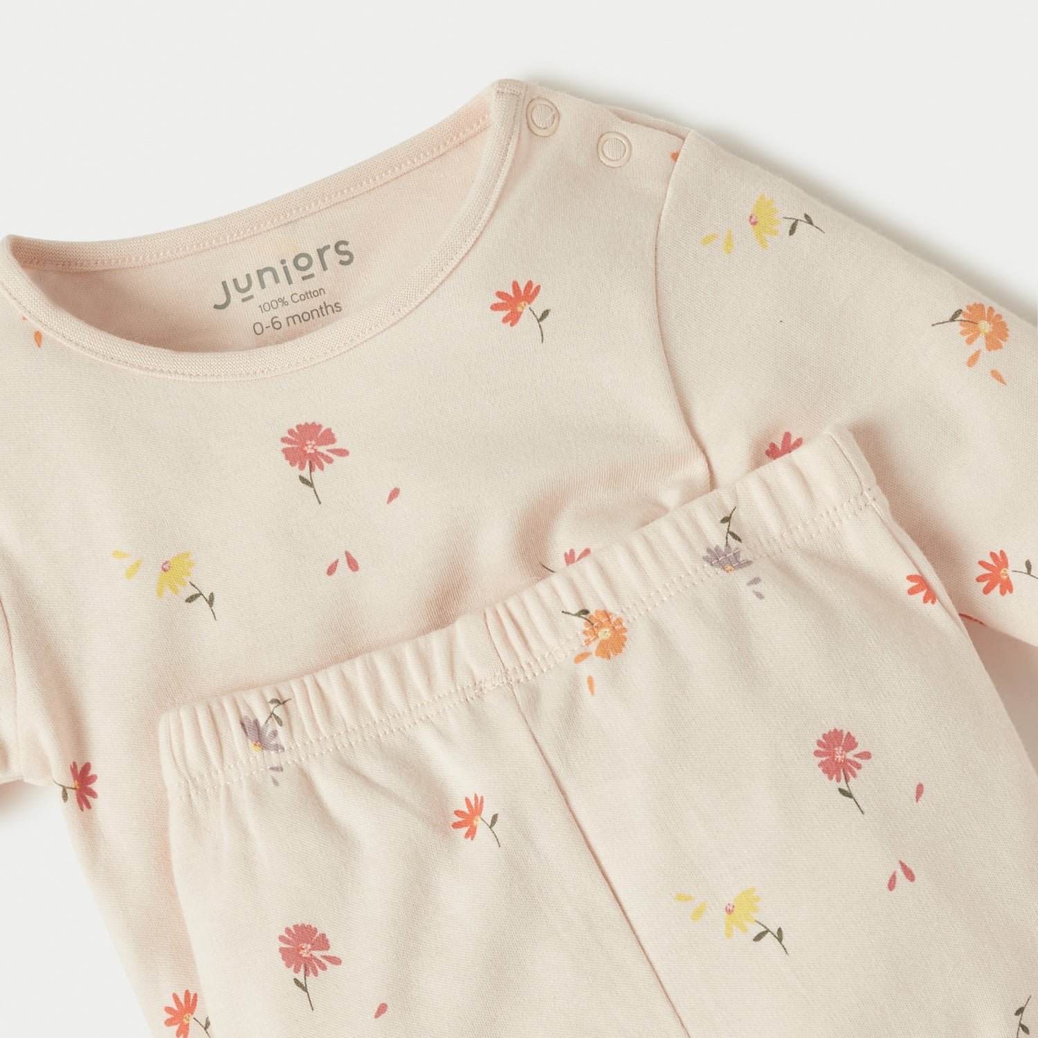 Juniors All-Over Floral Print T-shirt and Pyjama Set