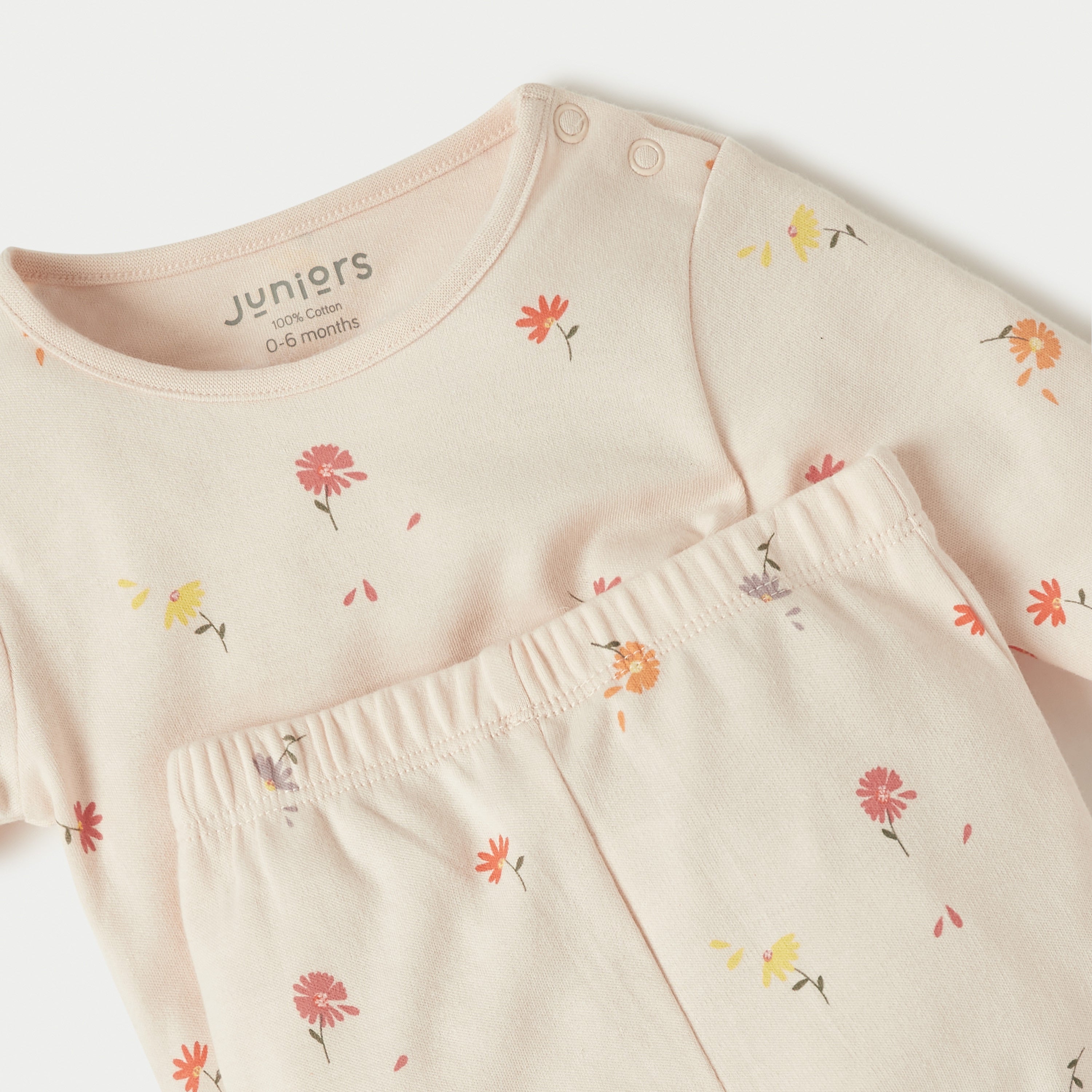 Juniors All-Over Floral Print T-shirt and Pyjama Set