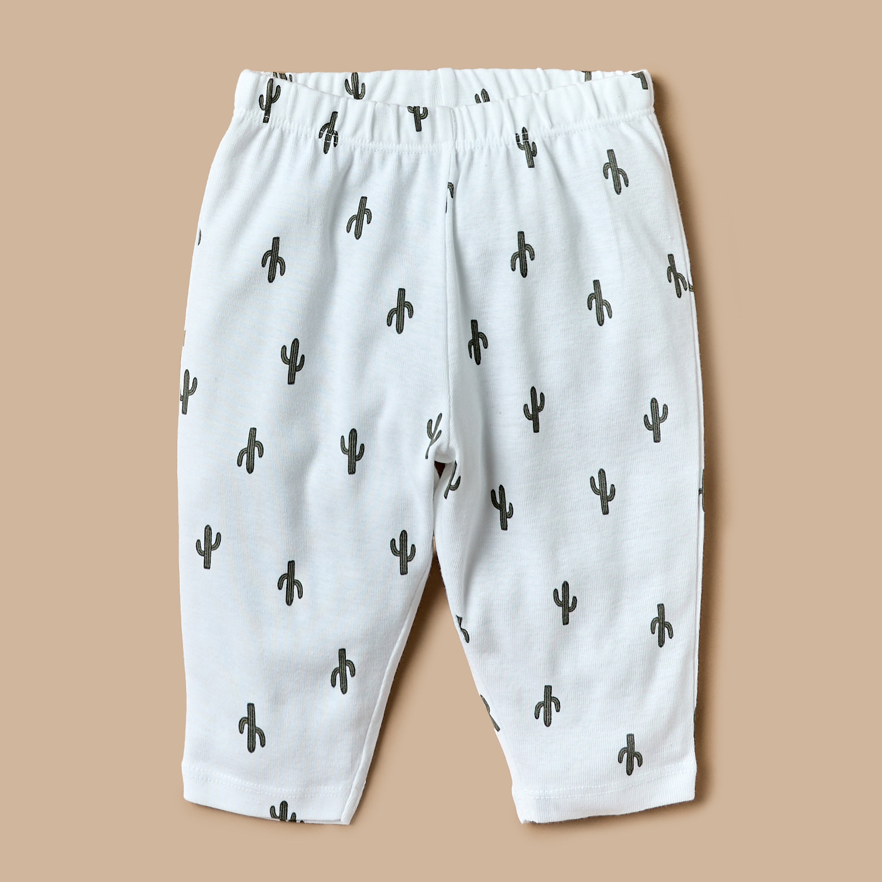 Juniors All-Over Cactus Print Long Sleeves T-shirt and Elasticated Pyjama Set