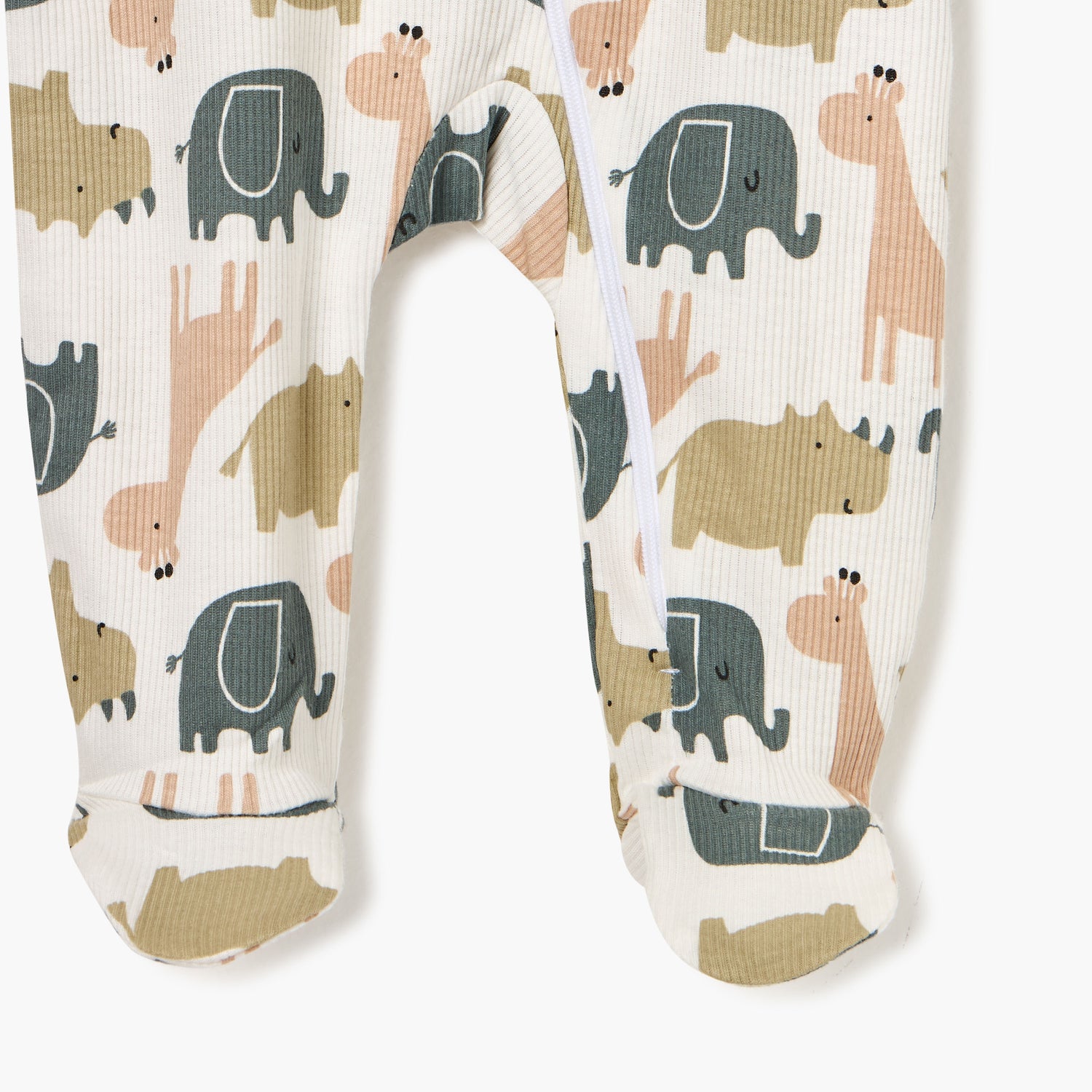 Juniors Animal Print Sleepsuit with Long Sleeves and Zip Closure