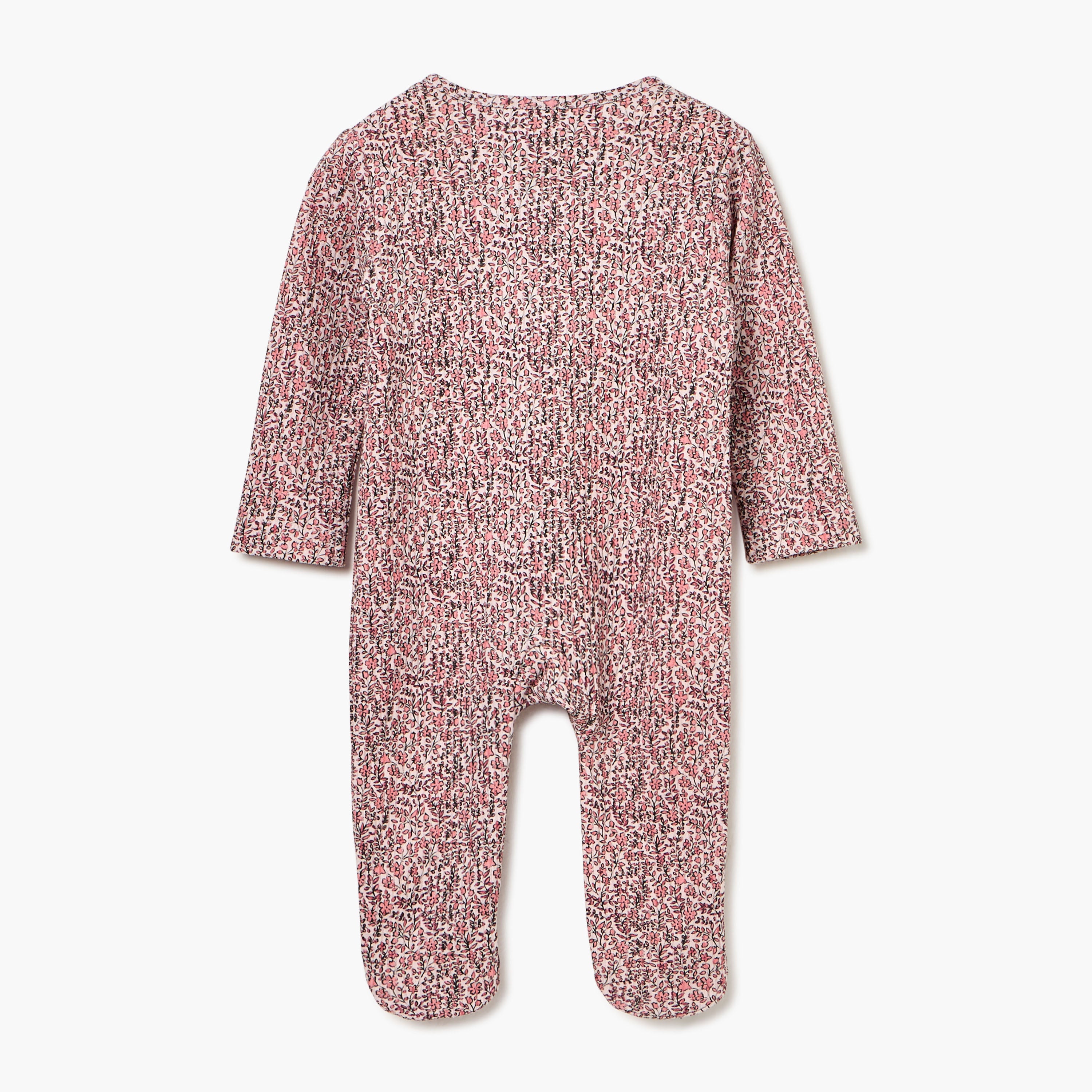 Juniors Dinosaur Print Sleepsuit with Long Sleeves and Zip Closure