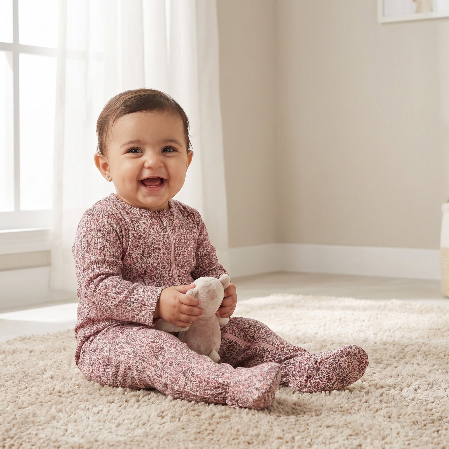 Juniors Dinosaur Print Sleepsuit with Long Sleeves and Zip Closure