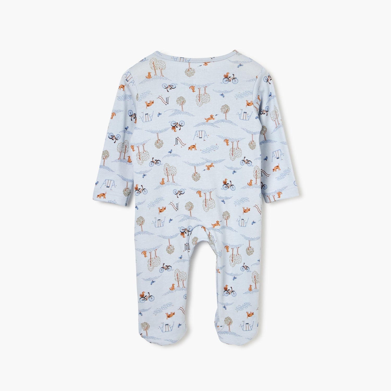 Juniors Printed Sleepsuit with Long Sleeves and Zip Closure