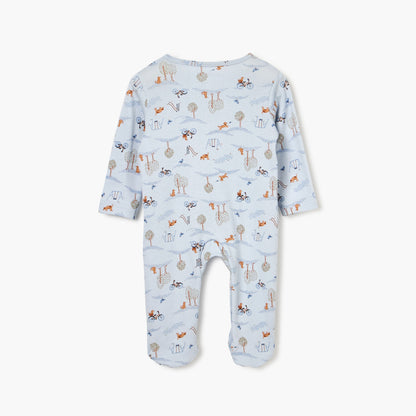 Juniors Printed Sleepsuit with Long Sleeves and Zip Closure