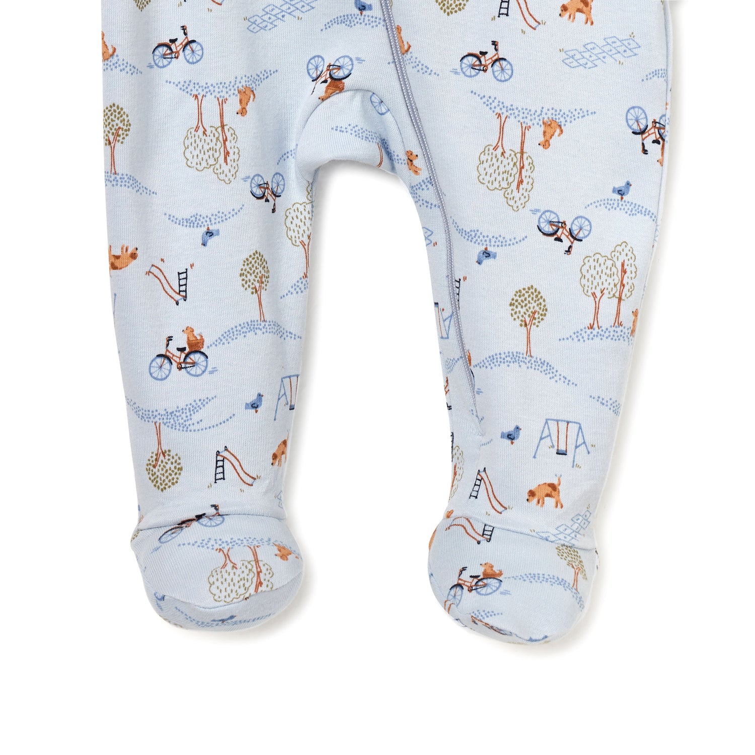 Juniors Printed Sleepsuit with Long Sleeves and Zip Closure