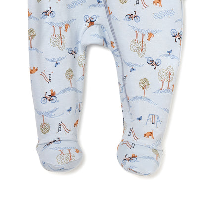 Juniors Printed Sleepsuit with Long Sleeves and Zip Closure