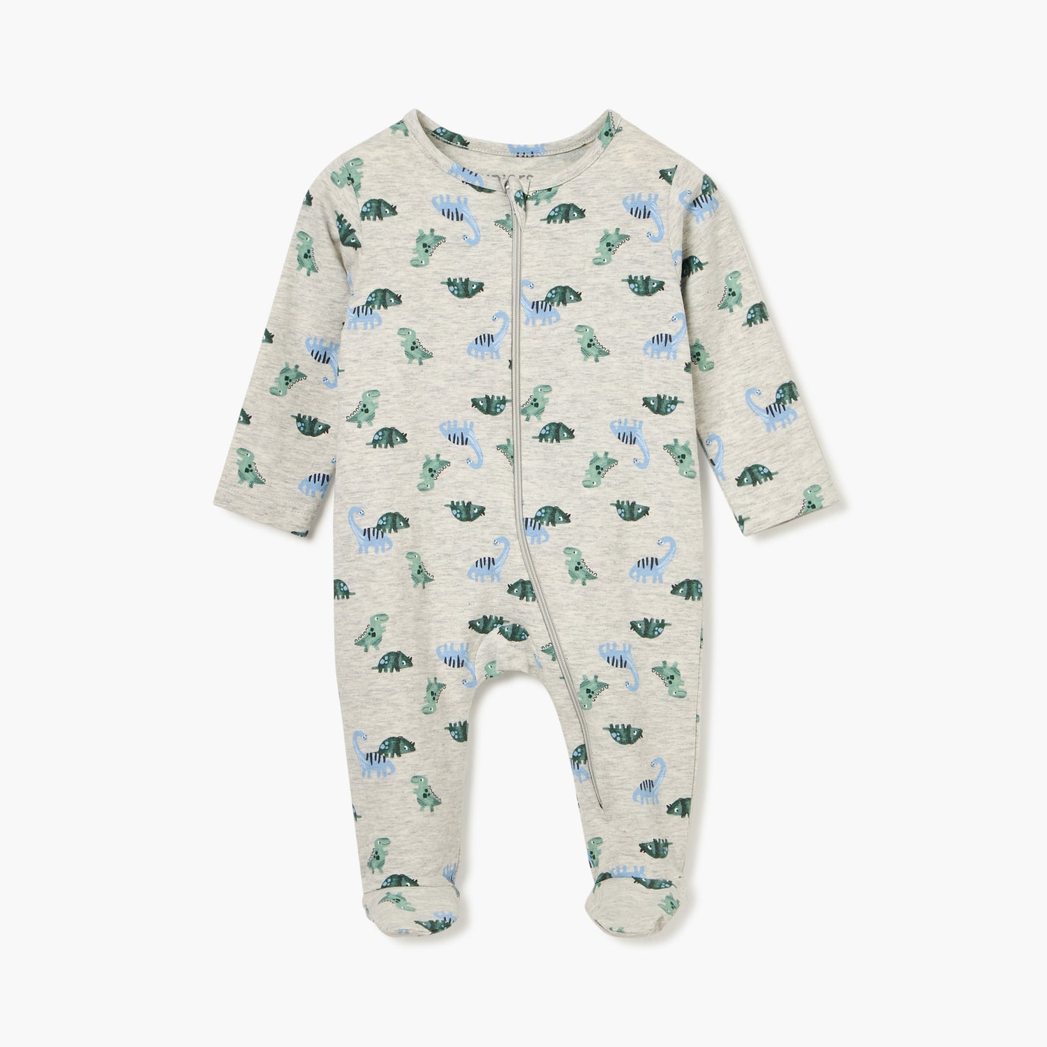 Juniors Floral Print Sleepsuit with Long Sleeves and Zip Closure - Pink / 12-18 mths