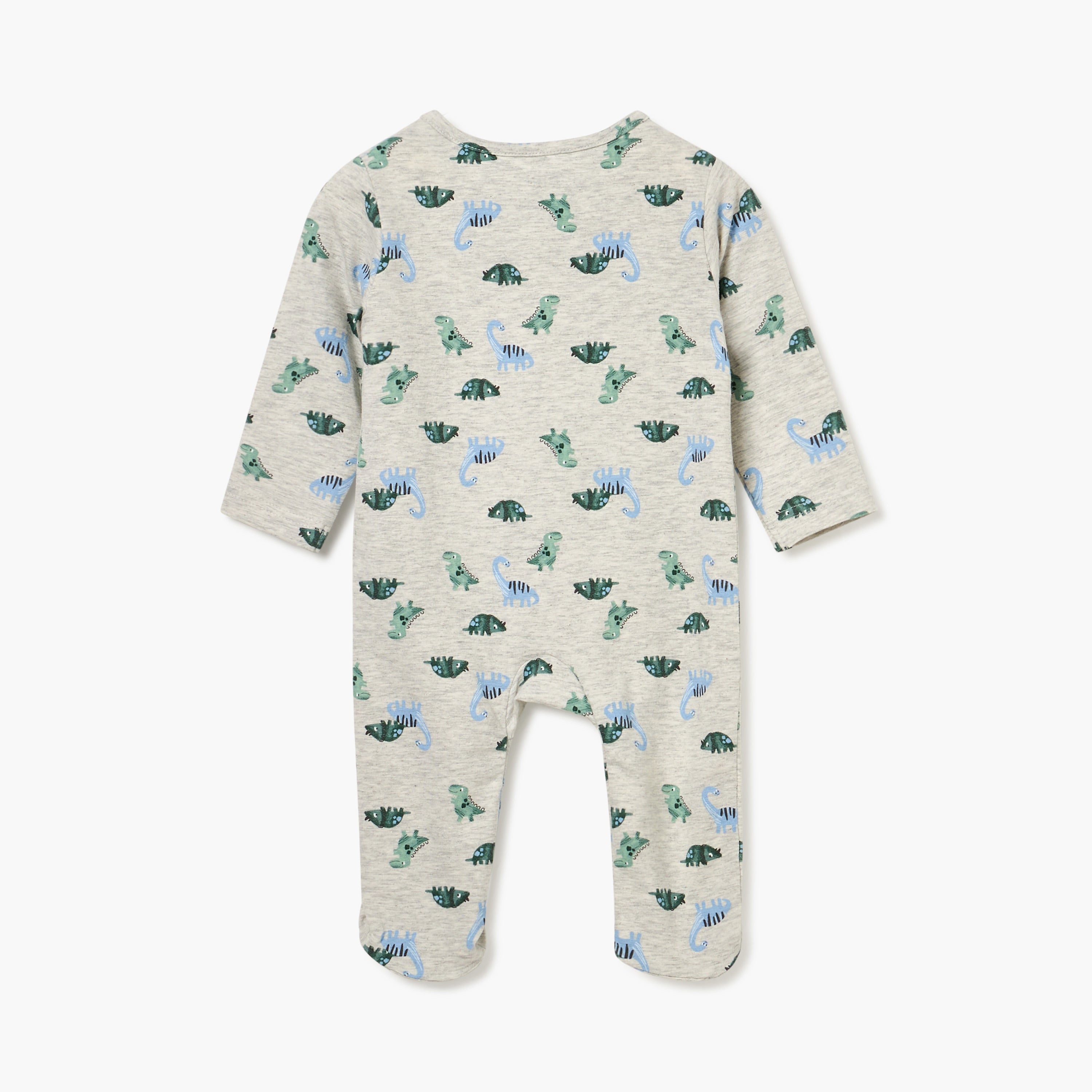 Juniors Floral Print Sleepsuit with Long Sleeves and Zip Closure