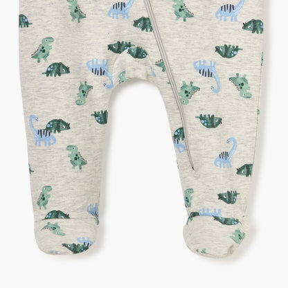 Juniors Floral Print Sleepsuit with Long Sleeves and Zip Closure