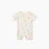 Juniors Giraffe Print Romper with Short Sleeves and Button Closure - Cream / 12-18 mths