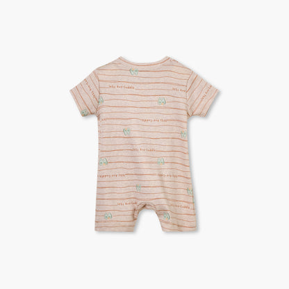 Juniors Avocado Print Romper with Short Sleeves and Button Closure