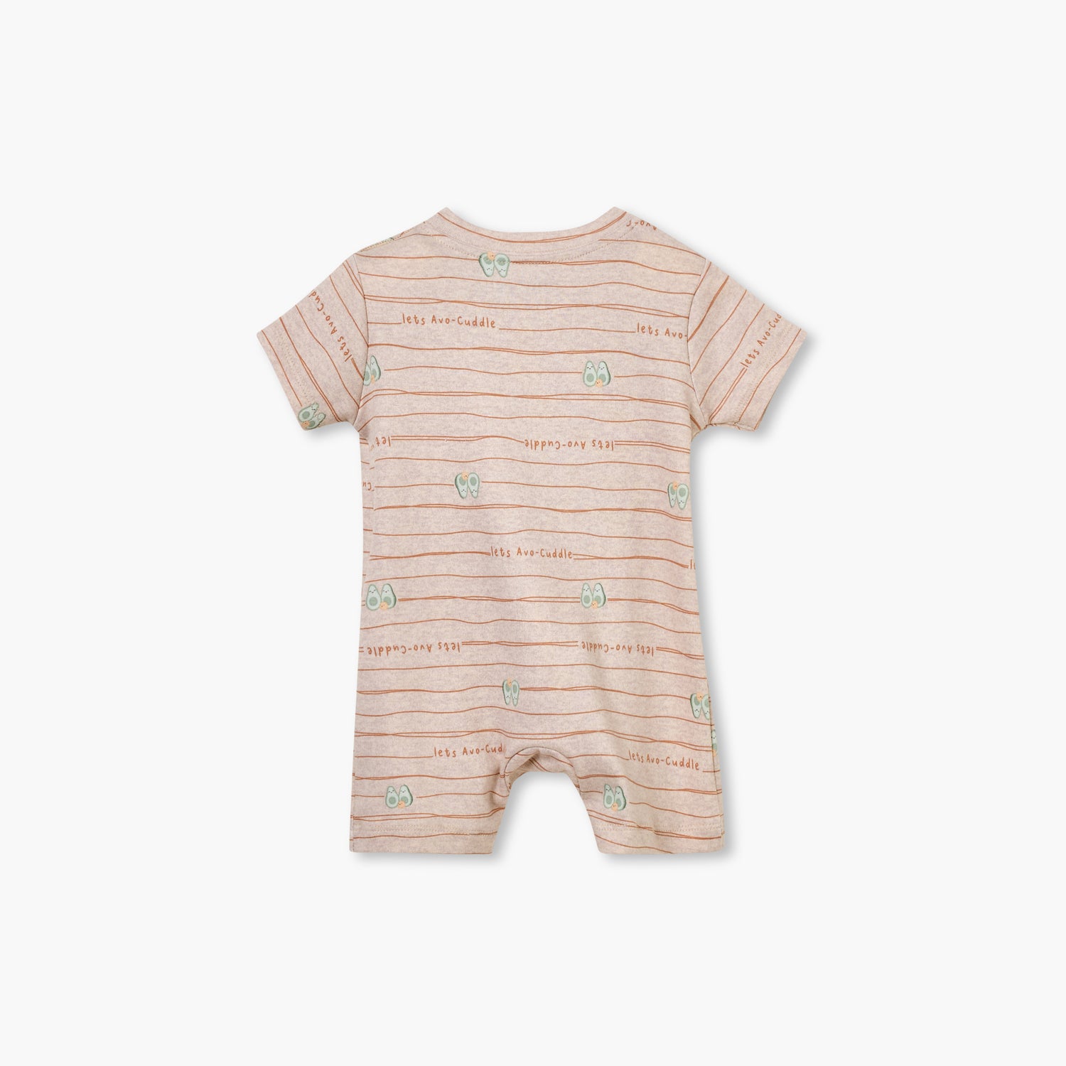Juniors Avocado Print Romper with Short Sleeves and Button Closure