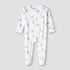 Juniors Round Neck Sleepsuit with Zip Closure - Cotton - Long Sleeves - White / 12-18 mths