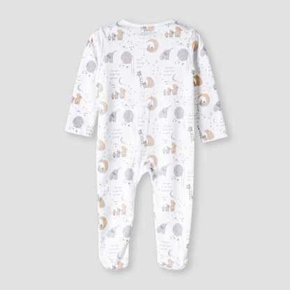 Juniors Round Neck Sleepsuit with Zip Closure - Cotton - Long Sleeves