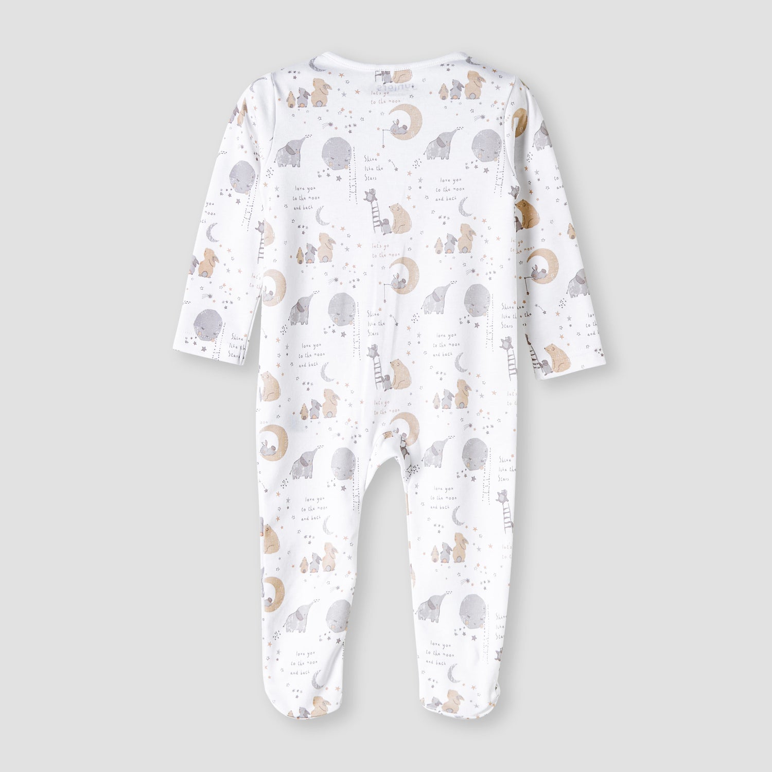 Juniors Round Neck Sleepsuit with Zip Closure - Cotton - Long Sleeves