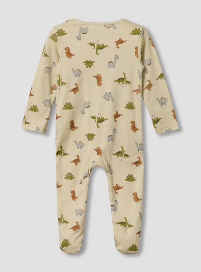 Juniors Cotton Round Neck Long Sleeves Sleepsuit with Dinosaur Print-promo_babyshop_Buy3for69_UAE130126-image-3