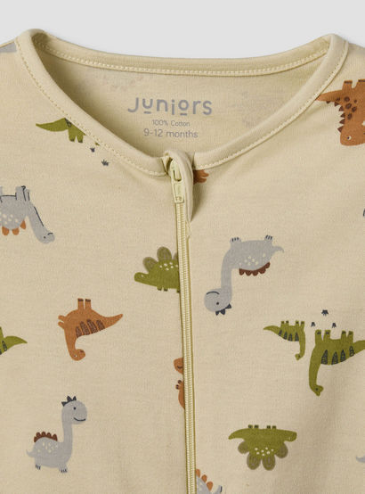 Juniors Cotton Round Neck Long Sleeves Sleepsuit with Dinosaur Print-promo_babyshop_Buy3for69_UAE130126-image-4