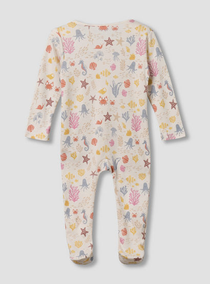 Juniors Cotton Round Neck Long Sleeves Sleepsuit with Underwater Print-baby-girls-clothing-nightwear-sleepsuits-image-2