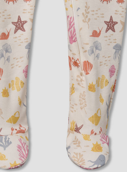 Juniors Cotton Round Neck Long Sleeves Sleepsuit with Underwater Print-baby-girls-clothing-nightwear-sleepsuits-image-4