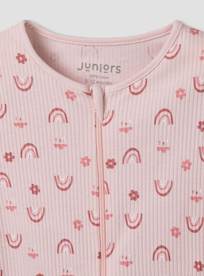 Juniors Cotton Round Neck Long Sleeves Sleepsuit with Fun Print-baby-girls-clothing-nightwear-sleepsuits-image-4