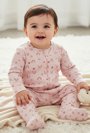 Juniors Cotton Round Neck Long Sleeves Sleepsuit with Fun Print