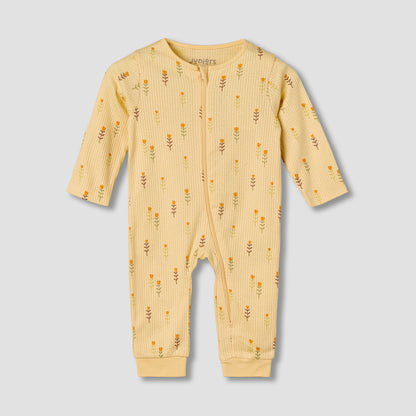 Juniors Cotton Round Neck Long Sleeves Sleepsuit with Floral Print
