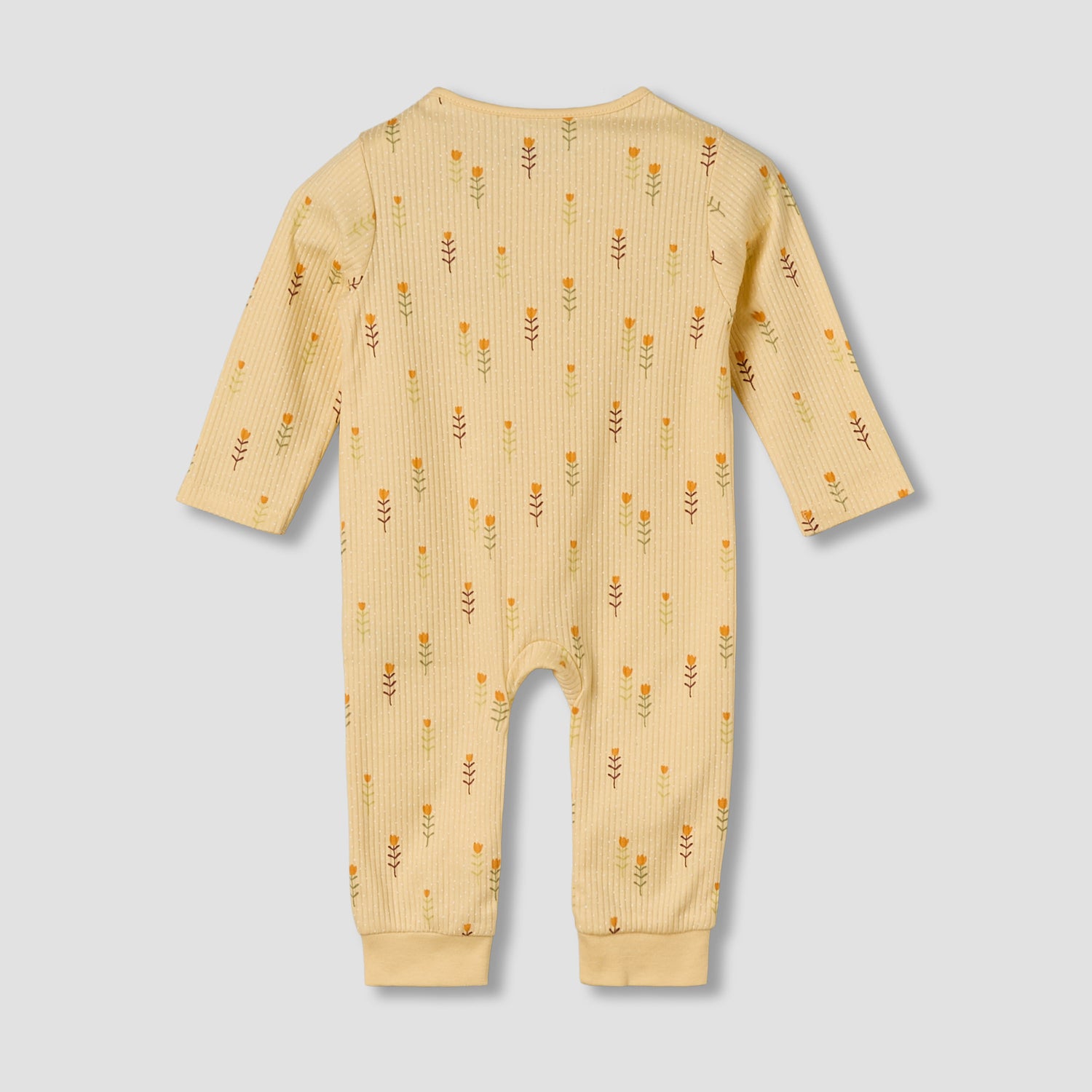 Juniors Cotton Round Neck Long Sleeves Sleepsuit with Floral Print