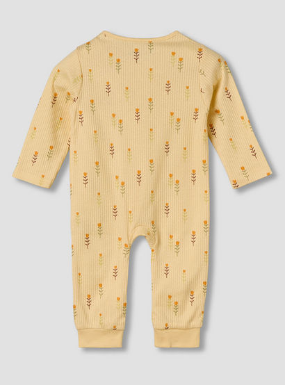 Juniors Cotton Round Neck Long Sleeves Sleepsuit with Floral Print-baby-girls-clothing-nightwear-sleepsuits-image-3