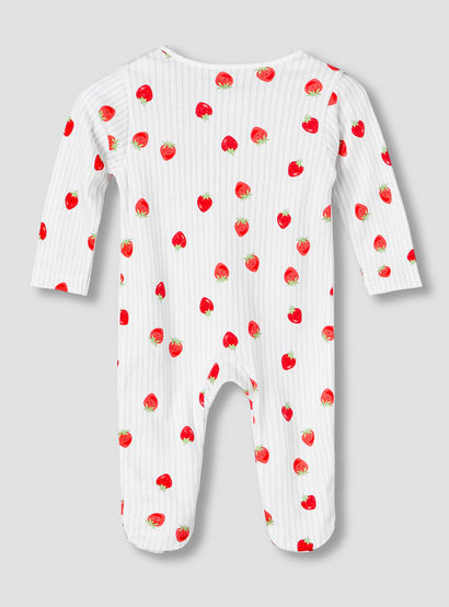 Juniors Cotton Round Neck Long Sleeves Sleepsuit with Strawberry Print-baby-girls-clothing-nightwear-sleepsuits-image-3