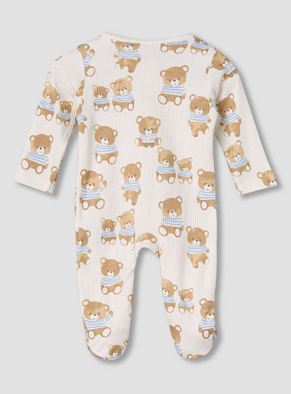 Juniors Cotton Round Neck Long Sleeves Sleepsuit with Bear Print-baby-boys-clothing-nightwear-sleepsuits-image-3