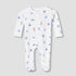 Juniors Cotton Round Neck Long Sleeve Sleepsuit with Zip Closure - White / 9-12 mths