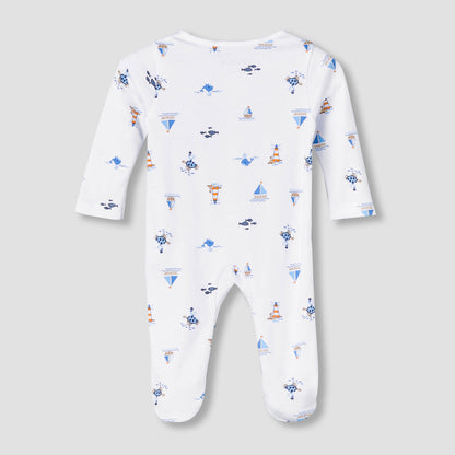 Juniors Cotton Round Neck Long Sleeve Sleepsuit with Zip Closure