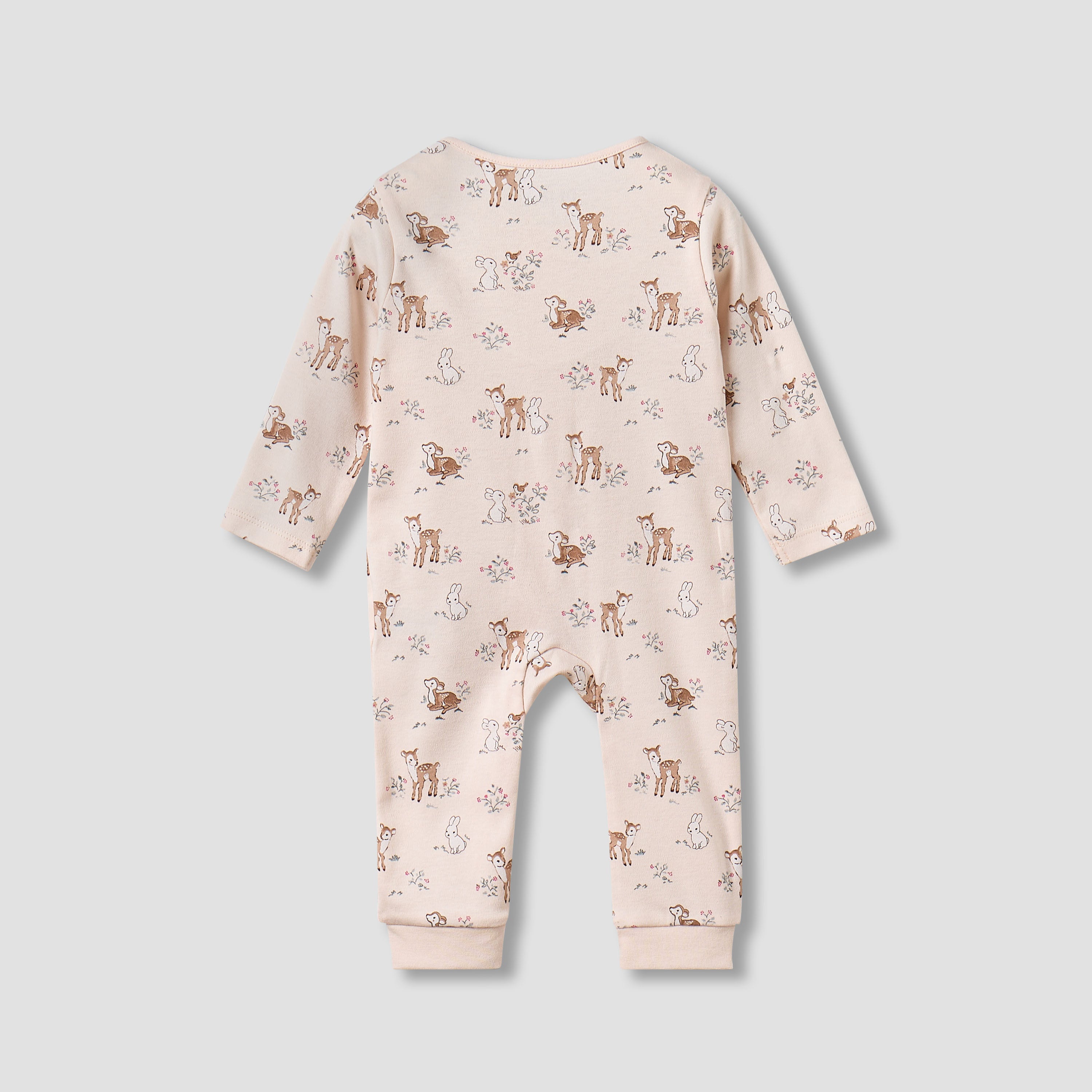 Juniors Cotton Long Sleeves Sleepsuit with Deer Print