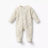Juniors Cotton Round Neck Long Sleeves Sleepsuit with Floral Print - Cream / 9-12 mths