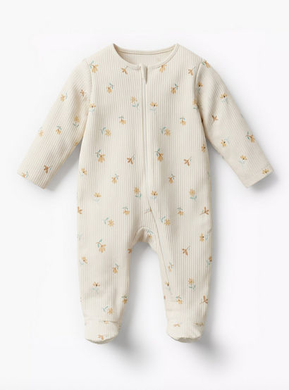 Juniors Cotton Round Neck Long Sleeves Sleepsuit with Floral Print-baby-girls-clothing-nightwear-sleepsuits-image-2
